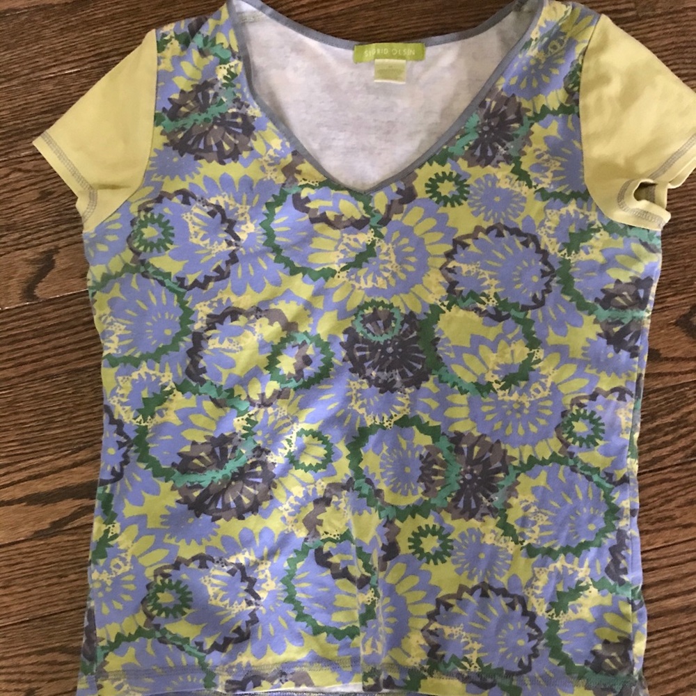 Sigrid Olsen Floral Cotton Top